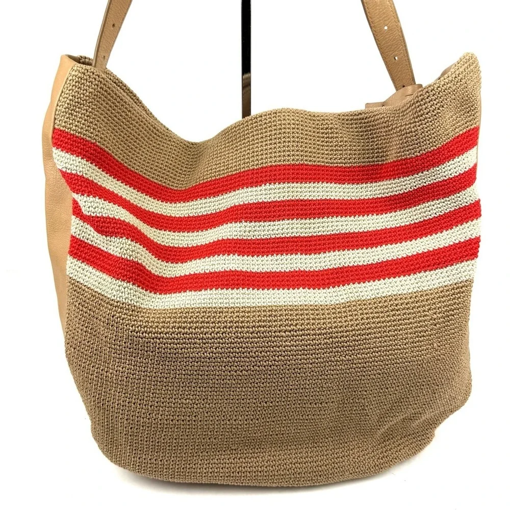 The Sak 120 Crochet Large Hobo Handbag Cabana Stripe Shoulder Bag Beachcore